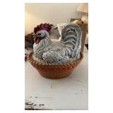 Unmarked Ceramic Chicken Cookie Jar/Canister 10"