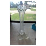 Frosted flower candle holder and clear vase