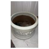Glazed mint green pottery pot approximately 19.5