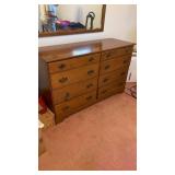 Wooden Mid Century 8 Drawer Dresser 54.5" x 19.5"