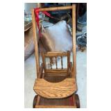 Wooden doll stroller