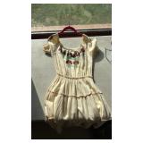 Flower Designed White Dress Size Small/Medium