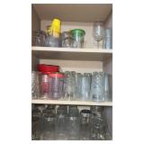 Cupboard of drinking glasses