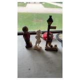 3 Decorative Items, Wood, Ceramic