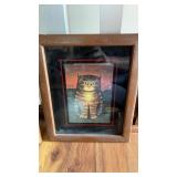 2 Martin Leman Cat Prints Framed & Matted 9.5" x
