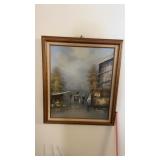 R. Saimon signed Framed Painting  25" x 29"