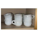 White milk glass tea cups