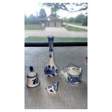 Hand painted maiden, Holland delft Trinket items