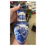 Blue and white vase  10.5"
