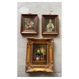 3 Wood Framed Pictures, 9" x 10.5"