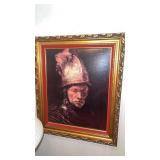 Framed reproduction picture " man with the golden