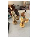 2 Unmarked Village Boy Hummel Figurines 7"