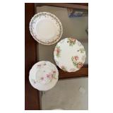 3 Floral Decorative Porcelain Plates