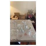 11 Crystal/Glass Items, Decanters, Bowls, Bell
