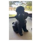 Ceramic Black poodle  9.5" tall  made in Japan