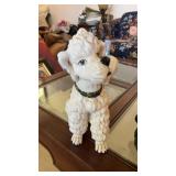 Hand painted white poodle figurine/sculpture made