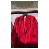 Worthington Size 10 Red Blazer Jacket