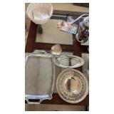 5 Silver Toned Metal Trays