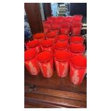 Set of 12 vintage 1960s MCM culver red gold  Siam