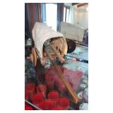 Vintage wooden covered ox cart