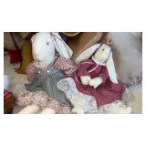 2 cloth country bunnies
