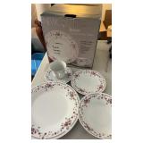 New or Dynasty porcelain china service for 4.