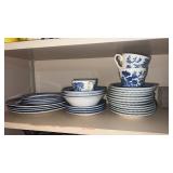 Blue and white Willow  dishes