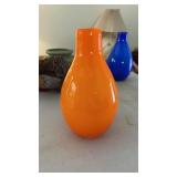 Orange Unmarked Glass Vase 8.5?