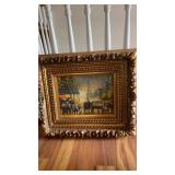 Signed Mid Century N. Antonio Paris Street Scene