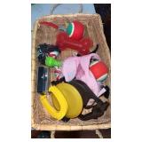 Dog toys in basket