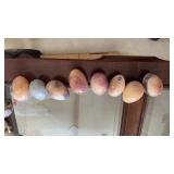 8 Tan/Gray Stone Carved Eggs