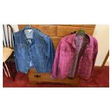 2 Jean Jackets, Blue and Pink, Pink is Reversible
