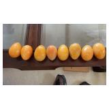 8 Orange Stone Carved Eggs