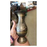 Etched brass vase made in India