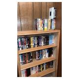 Large lot of vhs tapes book shelf not included