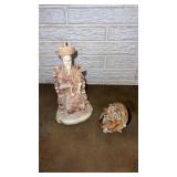 Chinese carved resin emperor statue approximately