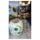 Plant stand and vase /urn with lid