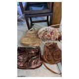 4 brown purses