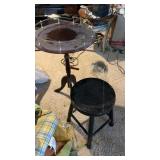 Wooden plant stand  16 x 27.5" and stool