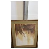 Framed and matted  retro art Bohemian, abstract