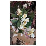 Box of artificial flowers