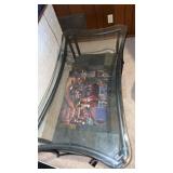 Metal glass top coffee table  53 x 29 x 20" this