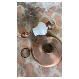 Mid century light fixture with glasss globe.  No