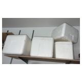 4 styrofoam coolers
