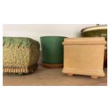 2 flower pots  and Kleenex cover