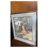 Framed and matted  19.25 x 22"  picture of a