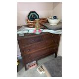 Wooden Dresser  4 drawers  approximately  39 x 21