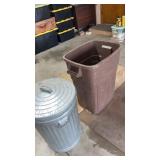 2 garbage cans