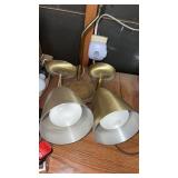 Light fixtures and part of a table lamp