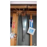 Hand saw unicorn mirror and toilet paper holder